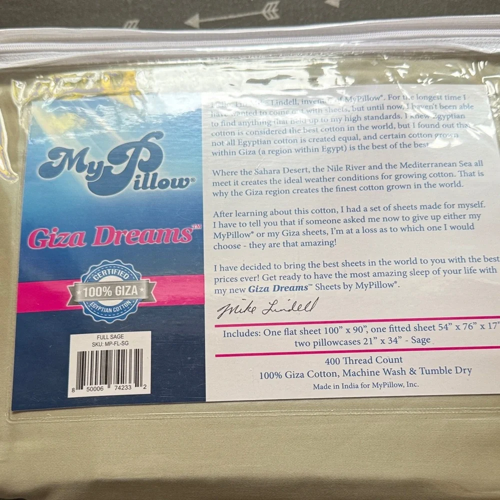 Giza Dreams Full Sheet Set - Sage - Picture 2 of 2